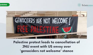 "Palestine protest leads to cancellation of JNU event with US envoy over 'genociders not welcome' stance."