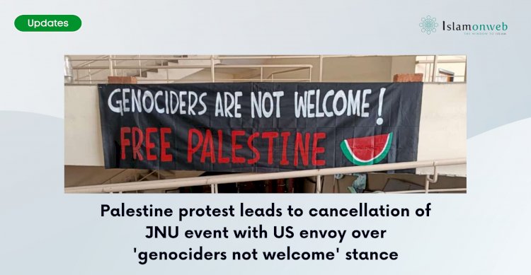 Palestine protest leads to cancellation of JNU event with US envoy over 'genociders not welcome' stance.